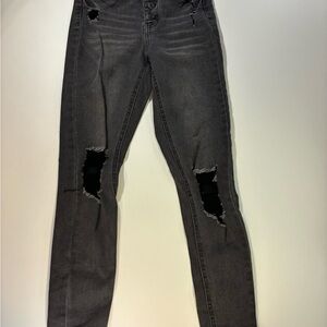 NOBO Charcoal Distressed Skinny Jeans